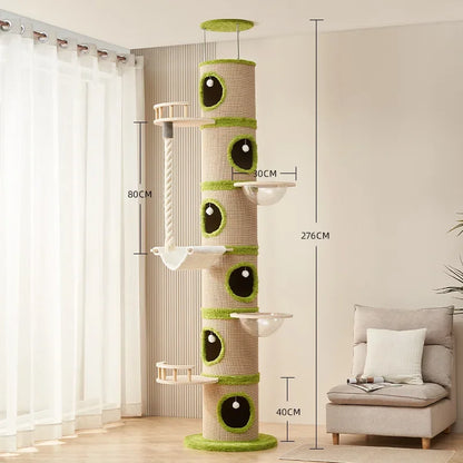 Cat climbing frame nest, cat tree integration, non-solid wood Tongtian pillar, fram toys products