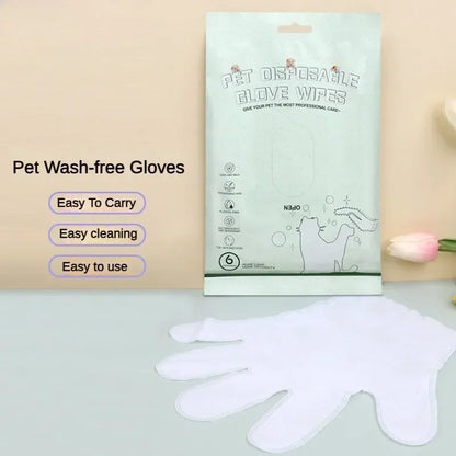 ペット用ボディワイプ 6枚入り すすぎ不要 クリーニンググローブ 猫と犬のグルーミング用 マイルド消臭ワイプ 特別なクリーニングと美容用品