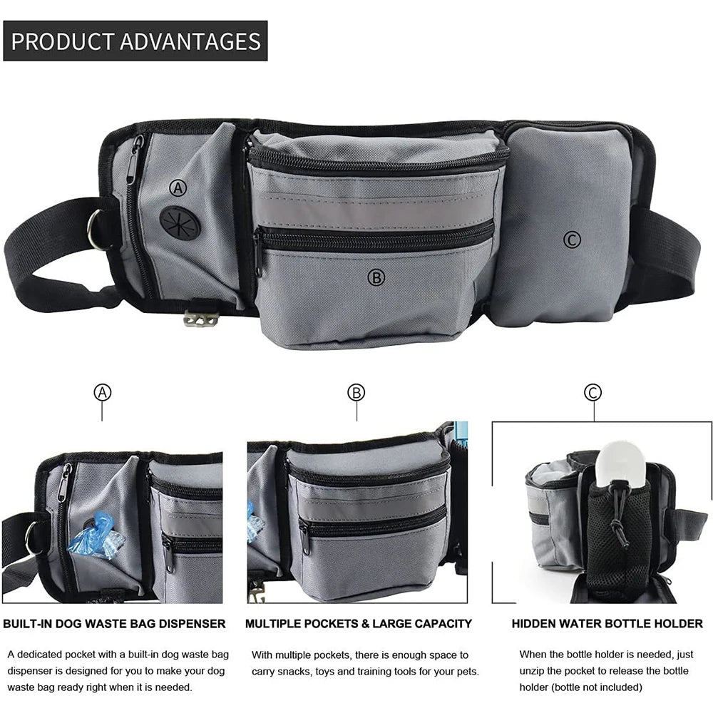 Dog Treat Pouch for Training Outdoor Dog Treat Pouch Training Feeding Bag Large Capacity Pet Trainer Reward Waist Bag Dog Supply