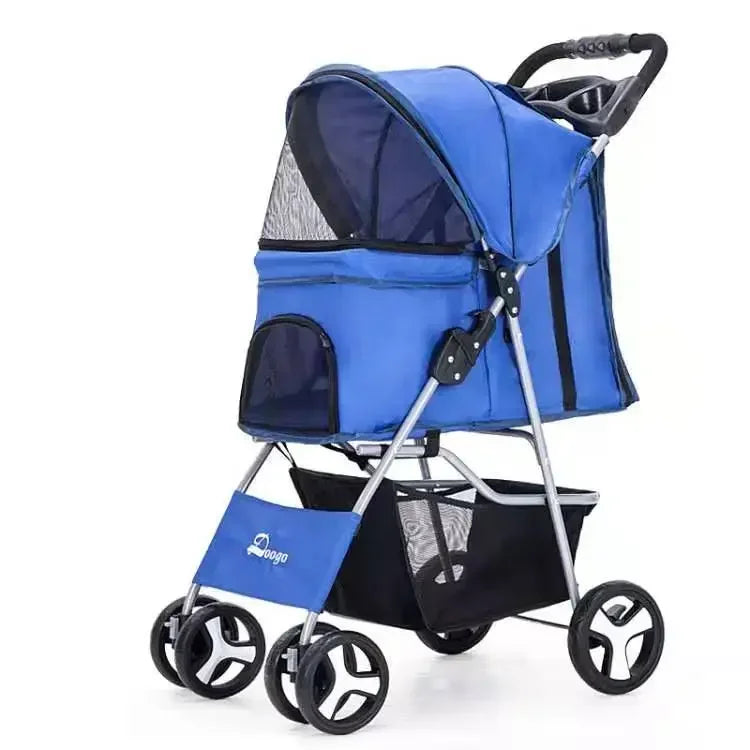 Portable Foldable Pet Stroller Four Wheel with Sunroof