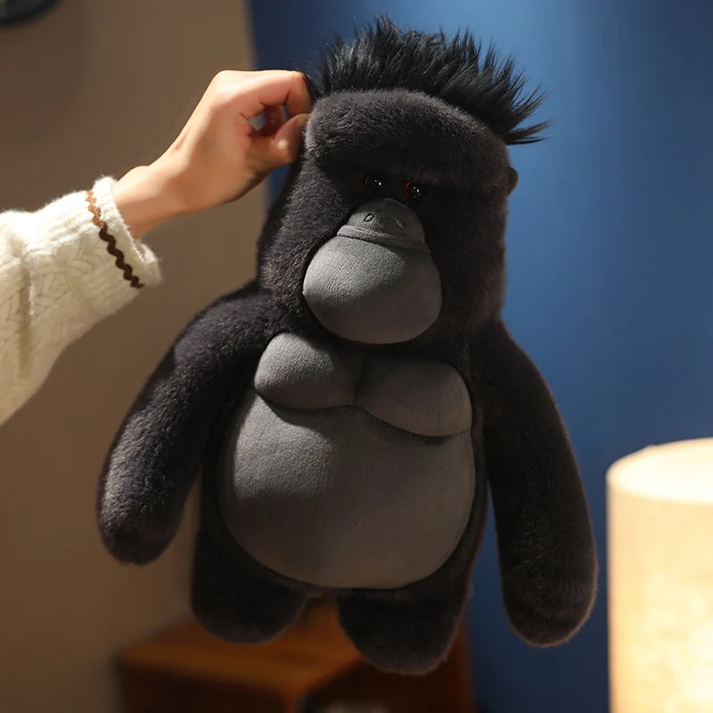38cm  King Kong Plush Toys Black Ugly Gorilla Doll Movie Character Christmas Birthday Gift Zoo Souvenir