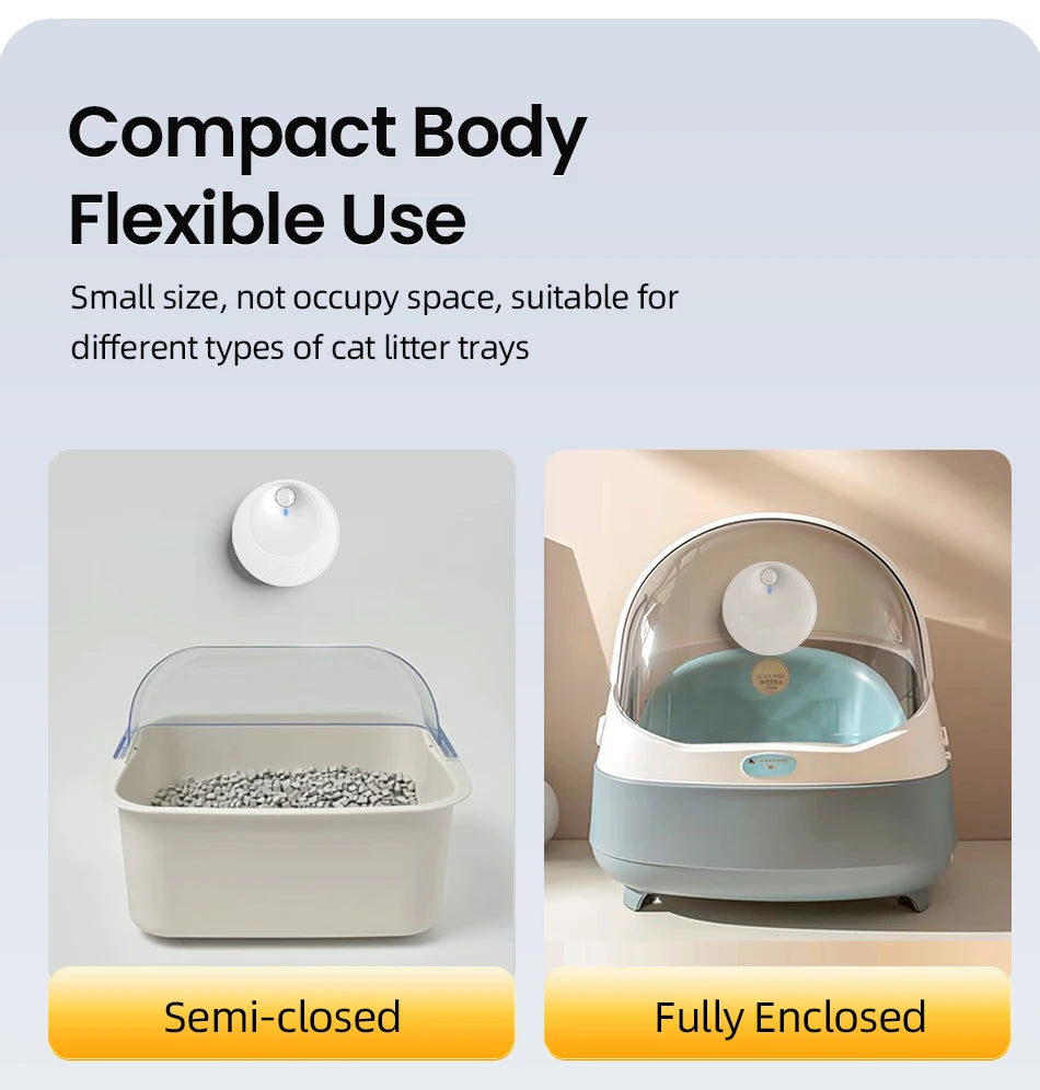 ROJECO Smart Cat Litter Deodoriser 4000mAh Cat Odor Purifier For Cat Litter Box Automatic Pet Toilet Deodorant Purifier Supplies