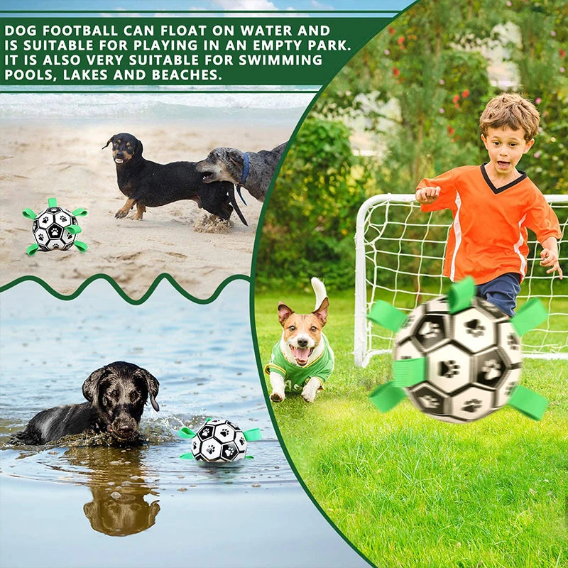 Kimpets Dog Interactive Football Toys Children Soccer Dog Outdoor Training Balls Dog Sporty Bite Chew Teething Ball Pet Supplies