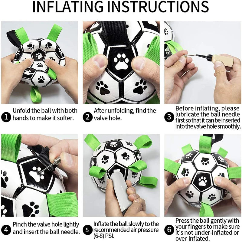 Kimpets Dog Interactive Football Toys Children Soccer Dog Outdoor Training Balls Dog Sporty Bite Chew Teething Ball Pet Supplies