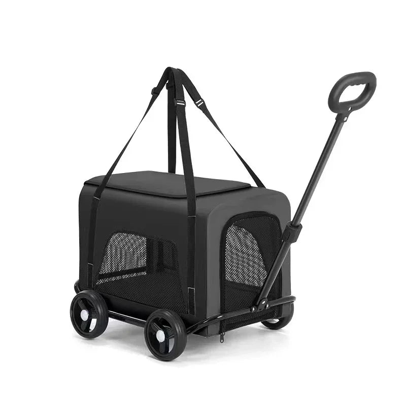 Wholesale Lightweight 4-Wheel Pet Travel Trolley Detachable Dog Stroller Pet Carrier Bag for Cats and Dogs