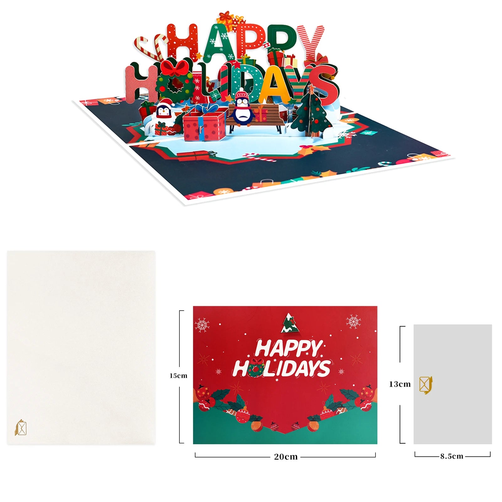 Christmas Pop Up Card, Christmas Bouquet Popup Card, Happy Holidays New Year