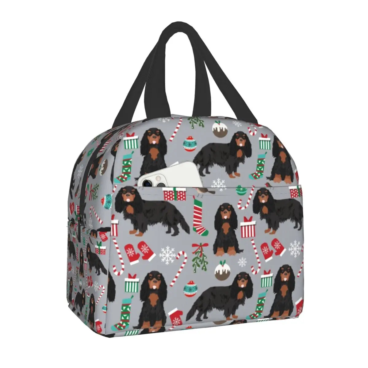 Cavalier King Charles Spaniel Dog Insulated Lunch Tote Bag for Women Portable Thermal Cooler Food Lunch Box Work School Travel