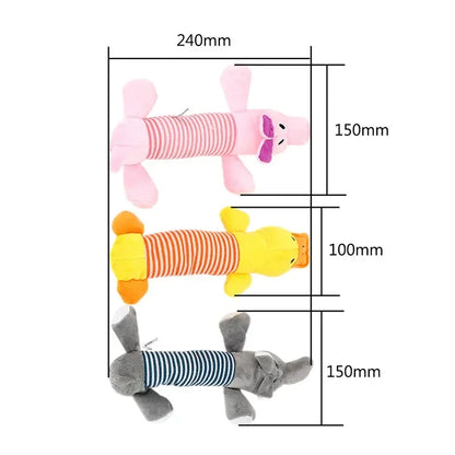 Indestructible Sound Squeaky Toys Animals Shape Pet Soft Plush Chew Molar Training Toy Puppy Bite Teeth Toys for Large Dogs