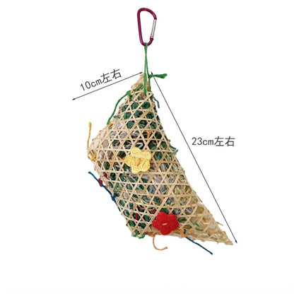 Parrot Bite Toys Climbing Foraging Bird Chewing Toy Colored Paper Shredder Bamboo Woven For Lovebirds,Cockatiels,Budgies