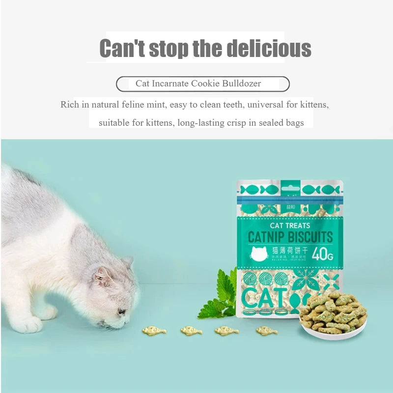 Cat grass biscuit bag 40g catnip hair ball grinding teeth gills pet cat snacks