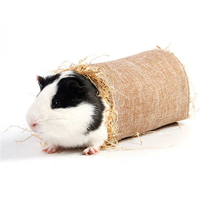 可折疊編織兔籠寵物倉鼠豚鼠兔草咀嚼玩具墊屋床窩適用於小動物兔子配件