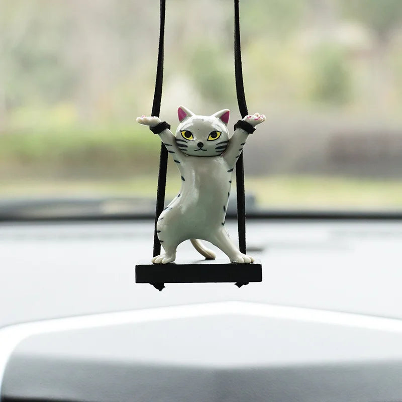 Car Pendant Creative Cute Branch Cat Rearview Mirror Pendant Car Interior Decoration Car Interior Accessories Para Auto