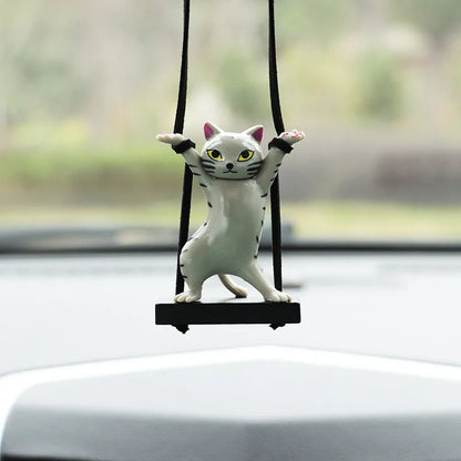 Car Pendant Creative Cute Branch Cat Rearview Mirror Pendant Car Interior Decoration Car Interior Accessories Para Auto