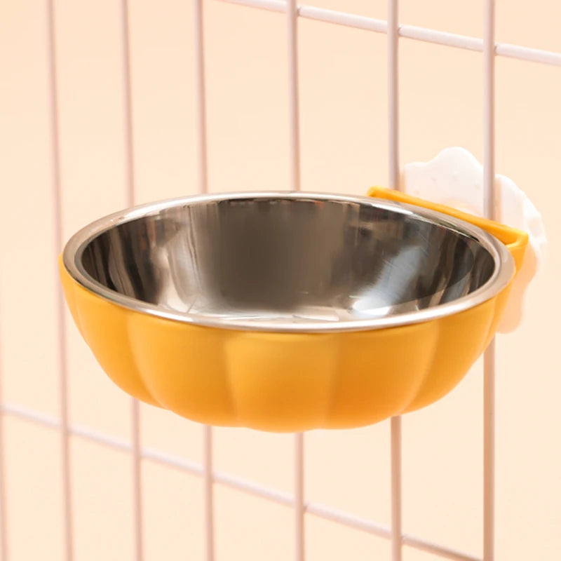 HOOPET Cat Bowl Food Bowl Hanging Stainless  Bowl Water Bowl Cat Cage Rice Bowl Pet Dog Cage Anti-overturning Dog Bowl