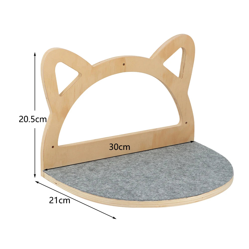 Cat Wall Mounted Shelf Steps Curved Cat Bed Shelves Corner Perches Hammock for Sleeping Climbing Scratching Post Pet Furniture