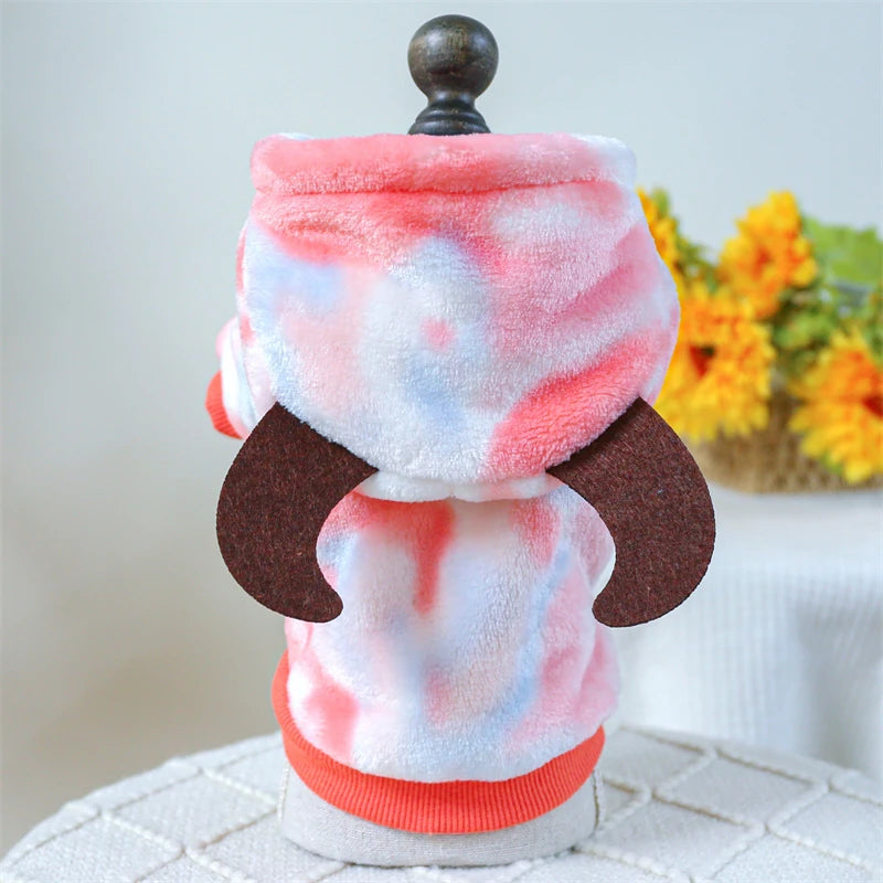 Super Soft Fleece Pet Clothing for Puppy Autumn Winter Plush Warm Dog Overalls Four Legged Dinosaur Unicorn Cosplay Cat Clothing