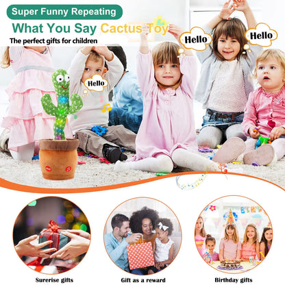 Dancing Cactus Repeat Talking Toy Electronic Plush Toys Can Sing Record Lighten USB Early Education Funny Gift Interactive Bled