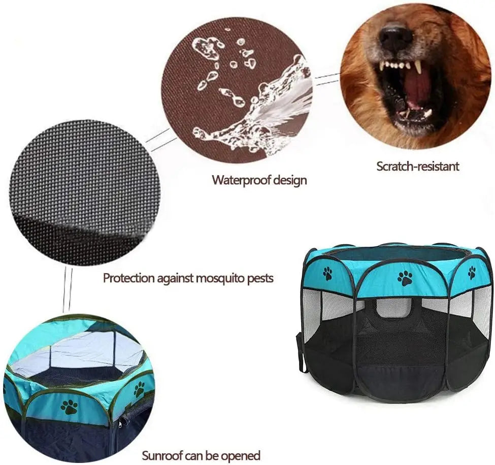 Foldable Cat Tent Pet Cage Fence Dog Playpen Outdoor Pet House For Small Large Dog Cat Kennel Portable Puppy Shelter