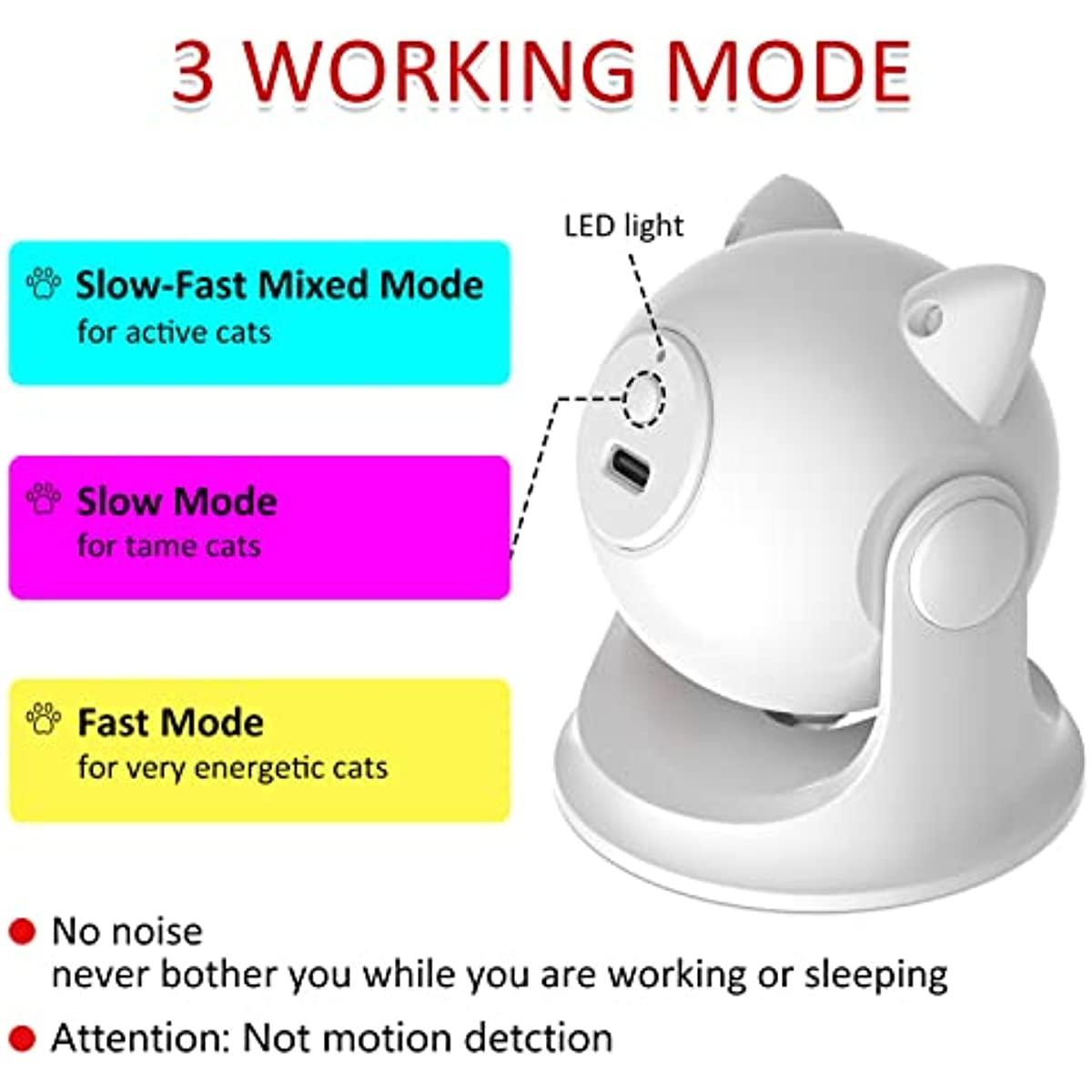 ATUBAN 充電自動雷射貓玩具，適用於室內貓/小貓/狗的互動貓玩具，快慢模式