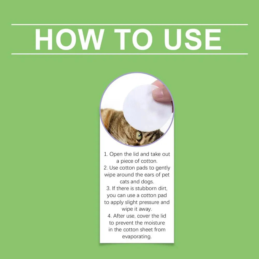 Dog Ear Cleaner Wipes Effective Cat Ear Wipes Dog Ear Cleaning Pads Soothing Dog Ear Cleaner Cat Ear Cleaner Wipes for Pet Dogs