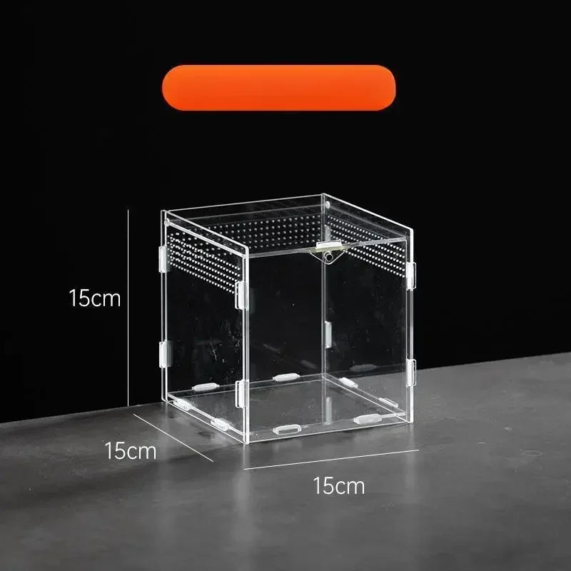 Reptile Acrylic Transparent Terrarium Habitat Breeding Box Reptiles Cage Nano Arboreal Tarantula Enclosure Bearded Dragon