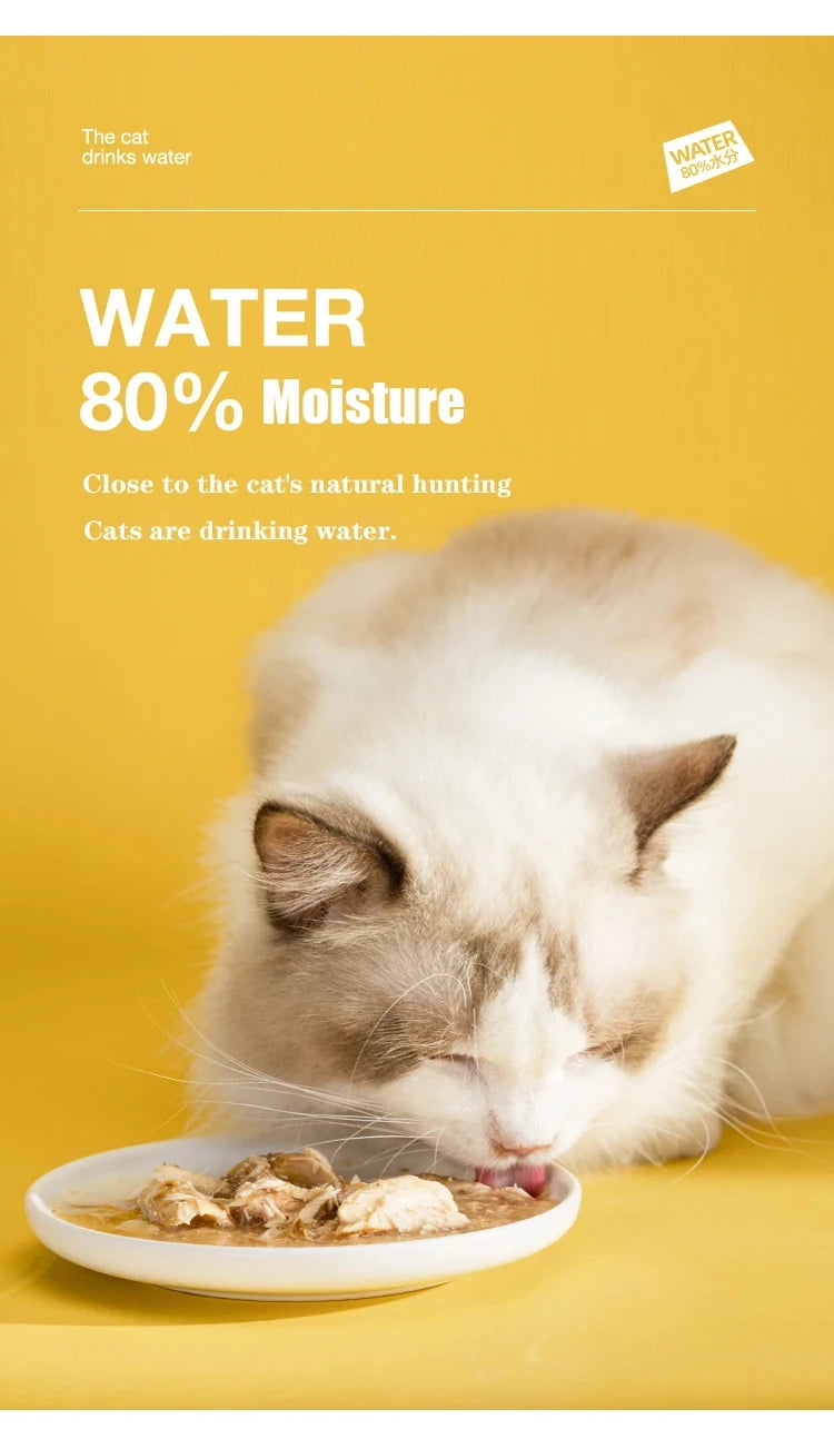 New Snacks Canned Cat Main Food Jar Gollum Sauce Steamed Chicken Breast Nutrition Hydrating Gill Wet Food