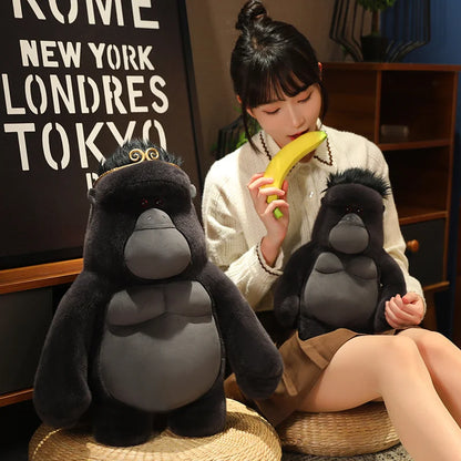 38cm  King Kong Plush Toys Black Ugly Gorilla Doll Movie Character Christmas Birthday Gift Zoo Souvenir