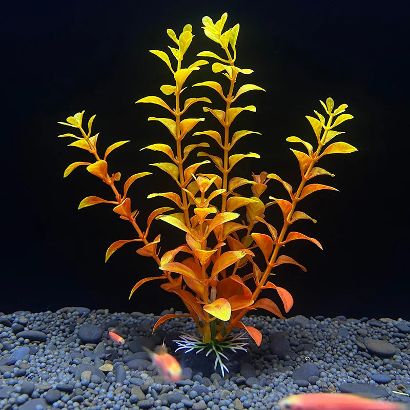 7.08 吋魚缸仿真植物水族箱人造裝飾植物擺飾水草魚缸塑膠裝飾 18 厘米