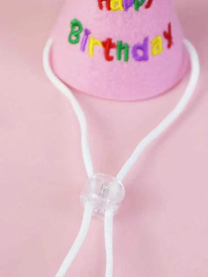 貓狗生日圍兜和派對帽迷你小狗可調式頭巾圍巾寵物生日服裝小狗用品