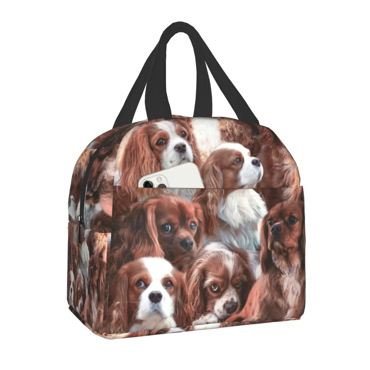 Cavalier King Charles Spaniel Dog Insulated Lunch Tote Bag for Women Portable Thermal Cooler Food Lunch Box Work School Travel