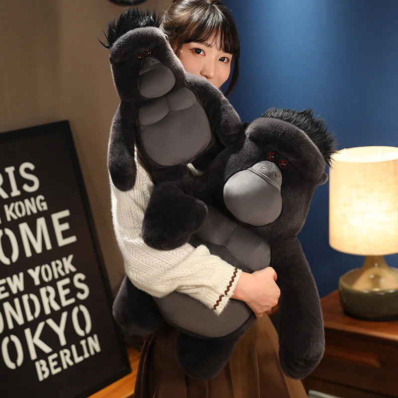 38cm  King Kong Plush Toys Black Ugly Gorilla Doll Movie Character Christmas Birthday Gift Zoo Souvenir