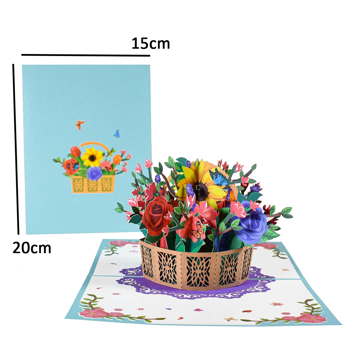 Pop-Up Flower Card Flora 3D Greeting Card for Birthday and Festivals