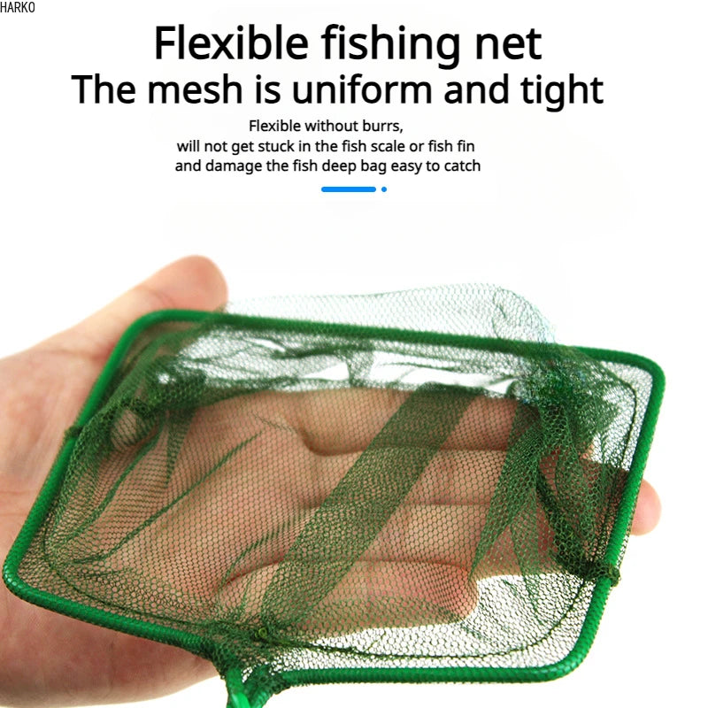 Portable Fish Net Long Handle Square Aquarium Accessories Fish Tank Landing Net Fishing Net Fish Floating Objects Cleaning Tool