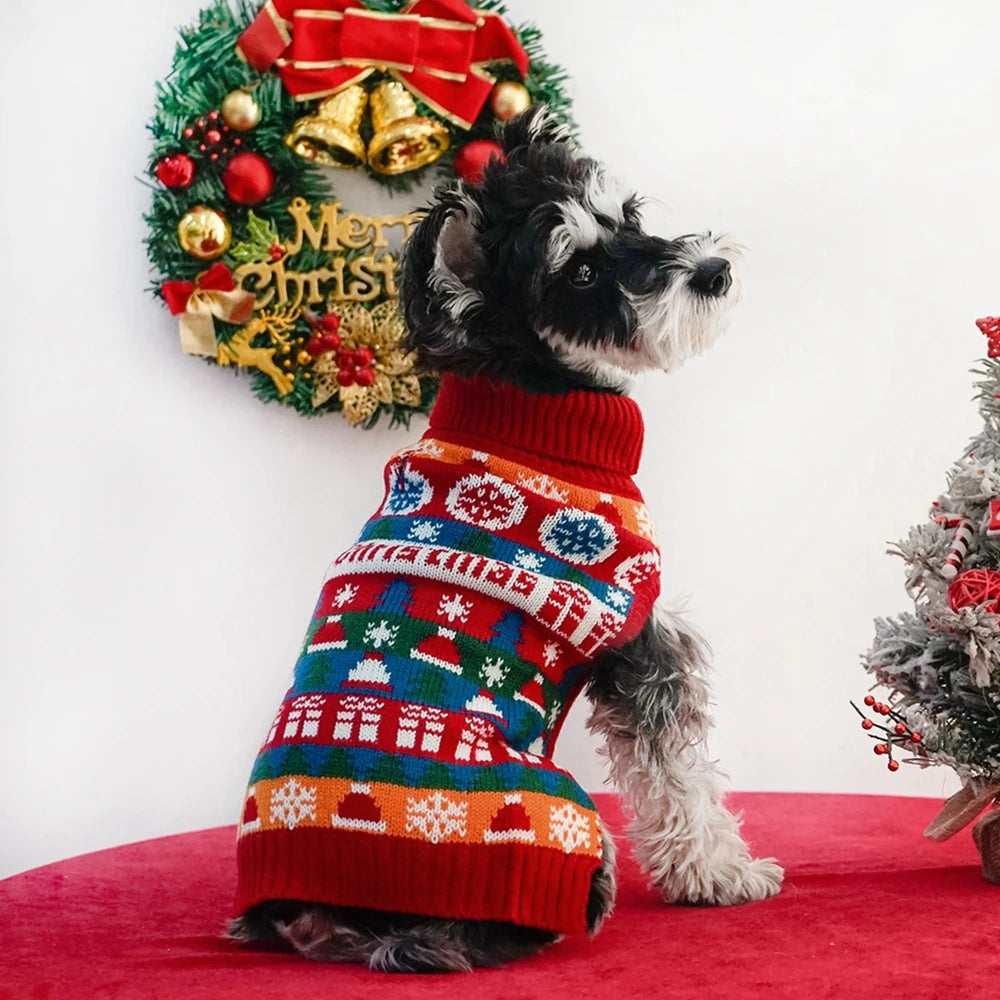 Puppy Sweaters Christmas Pet Clothes Winter Warm Pet Knitwear Clothing for Small Dogs Cute Warm Knitted Puppy Cat Costumes