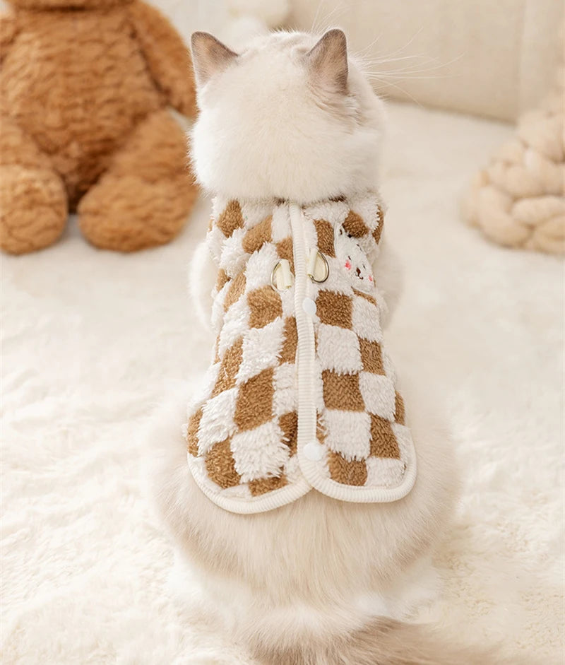 Winter Warm Hairless Cat Clothes for Cats Gotas Cute Pet Cardigan Sweater with Buckle Sphynx Kedi Vest mascotas Costume Clothing