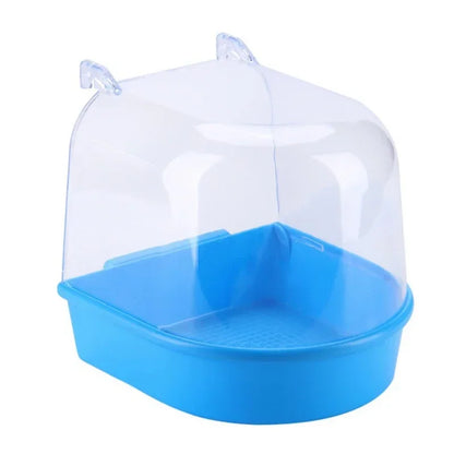 New Hanging Bird Bath Cube Parrots Bathtub Shower Box Cage Accessory for Little Canary Budgerigar Cockatiel Lovebird