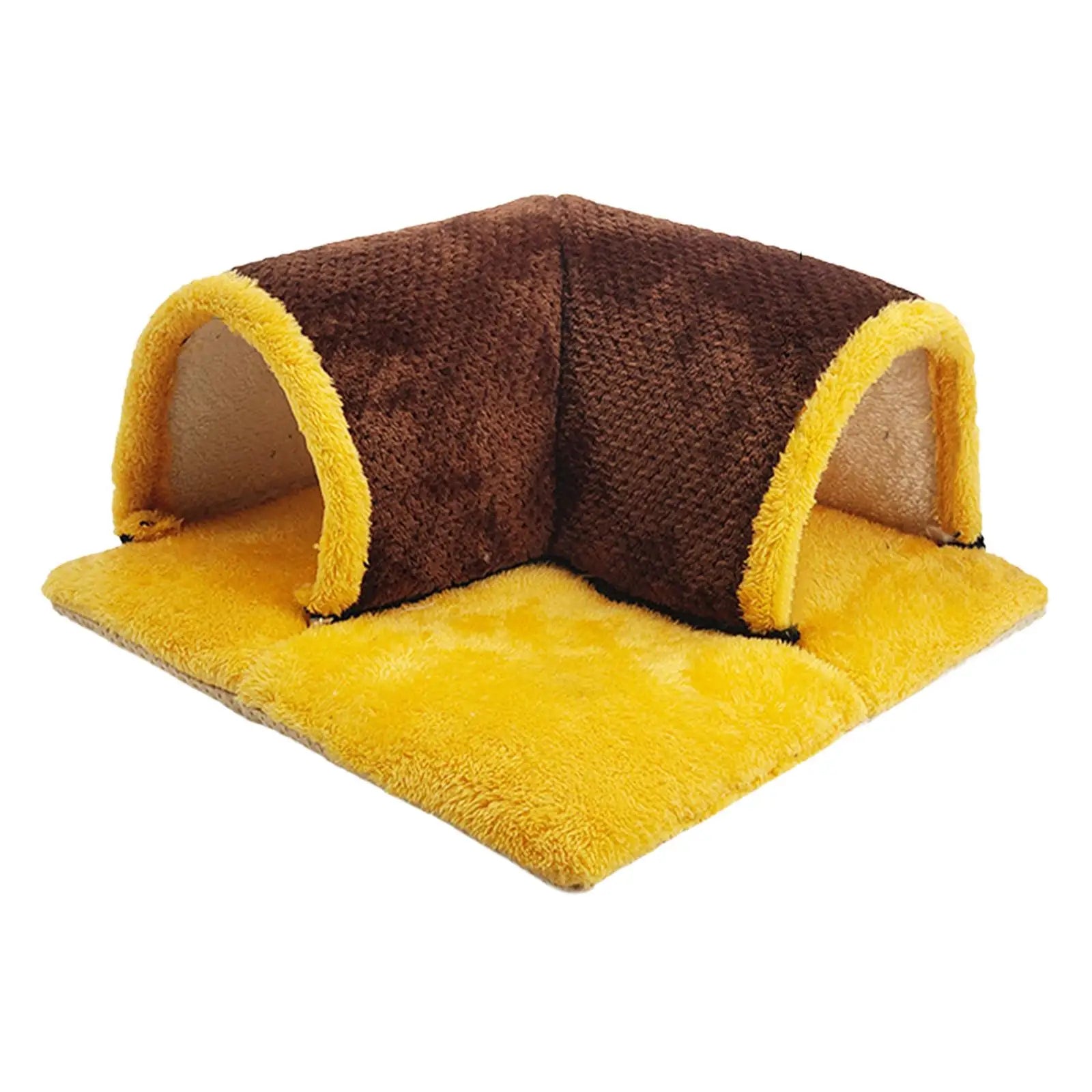 Small Animals Tunnel Guinea Pig Hideout Breathable Playground Removable Mat Pets Cave Guinea Pig House for Hamster Cat Kitten