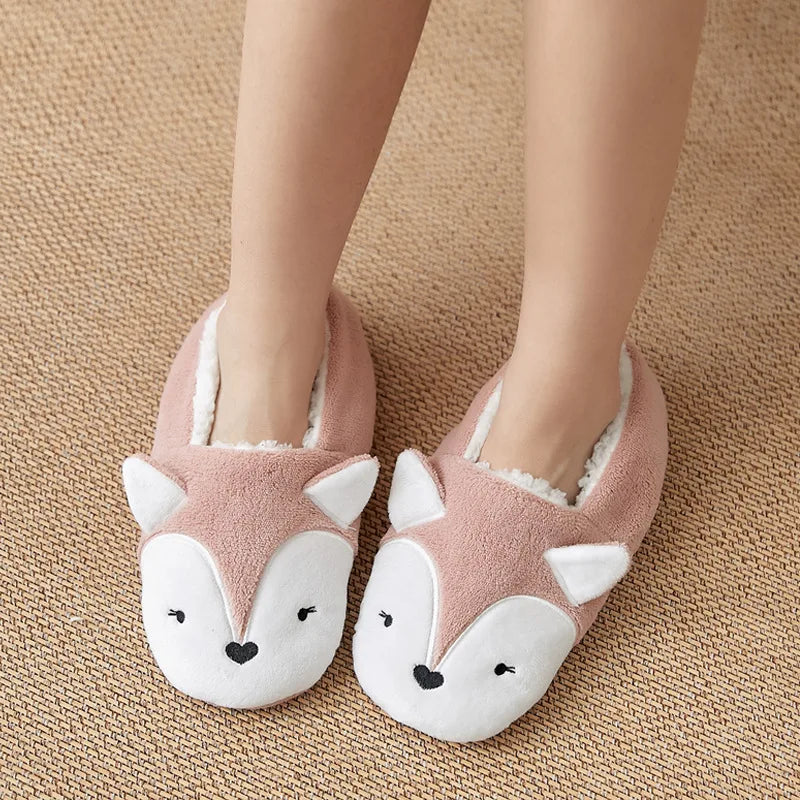 Fluffy Slippers Women winter warm Unicorn Dog Anti Slip Kawaii Fuzzy Ladies Panda Plush Soft Female Cartoon Shoes Home Indoor