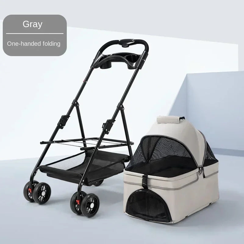 Pet Cart, Dog, Cat, Teddy Baby Stroller, Small Pet Cart, Lightweight and Foldable for Outdoor Travel