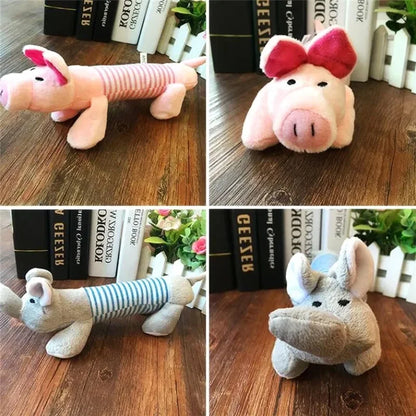 Indestructible Sound Squeaky Toys Animals Shape Pet Soft Plush Chew Molar Training Toy Puppy Bite Teeth Toys for Large Dogs