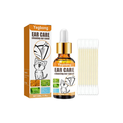 Pets Ear Cleaner Drops Prevents Itching Infection Inflammation Control Cats Ear Odors Dogs Removes Ear Mites Cleaning Liquid Set