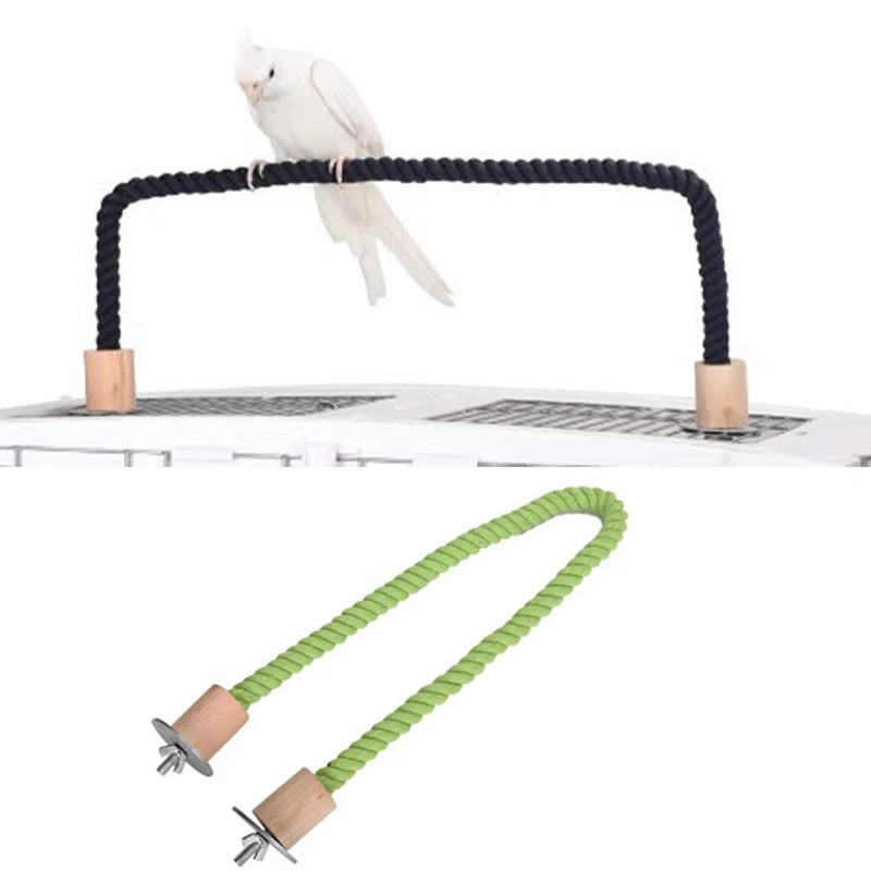 Bird Bite Toy Parrot Standing Woven Rope Toy Bird Chew Toy Bendable Pet Parrot Standing Perches for Parakeet