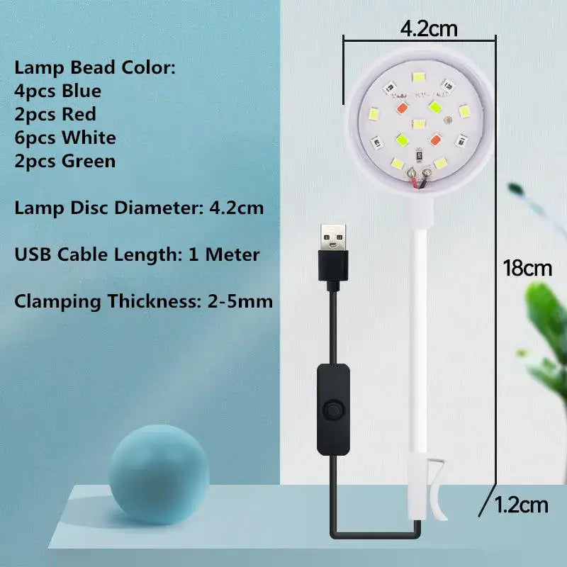 USB Aquarium Light 3W 5V LED Waterproof Fish Tank Lighting Underwater Fish Lamp Aquariums Decor Plant Lamp Mini Fish Tank Light