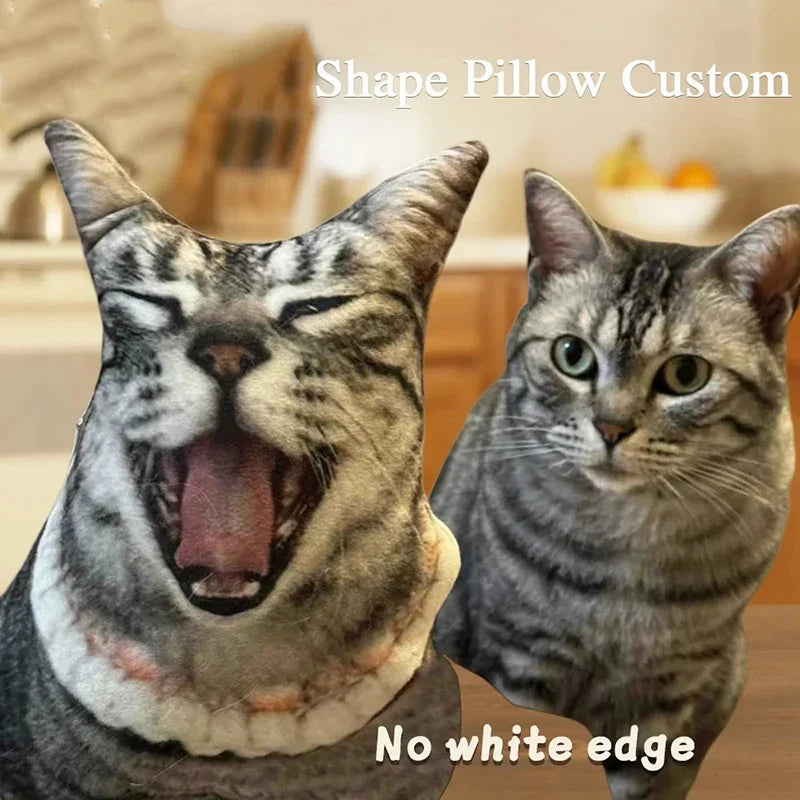 DIY Personalized Photo Custom Pillow 3D-Printed Pet Dog Cat Plush Cushion Stuffed Animal Pillow for Sofa Bed Decor Birthday Gift