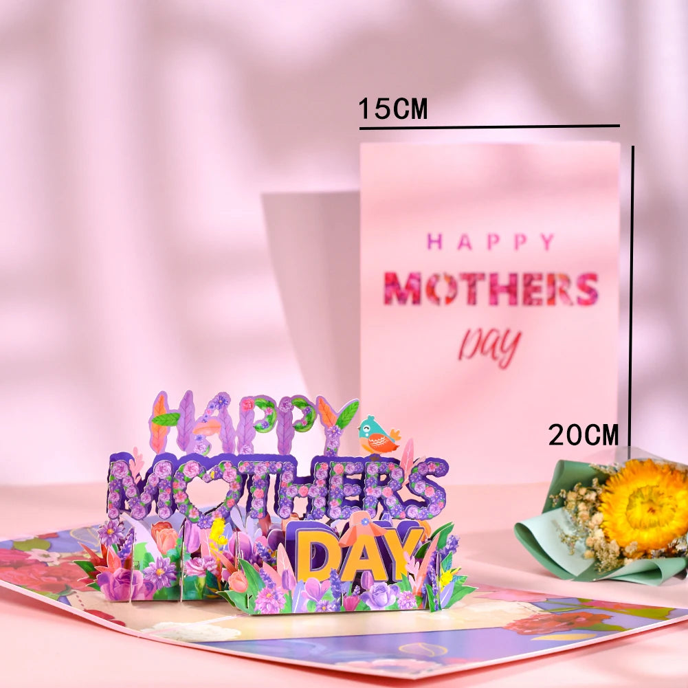 Pop-Up Flower Card Flora 3D Greeting Card for Birthday and Festivals