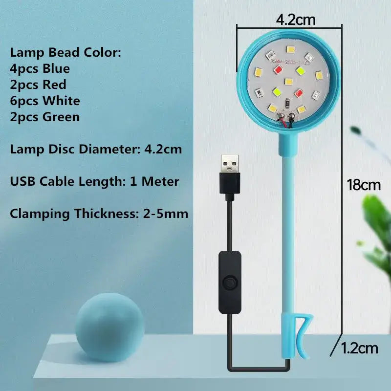 3W 5V USB 水族燈 LED 防水魚缸照明水下魚燈水族箱裝飾植物燈迷你魚缸燈