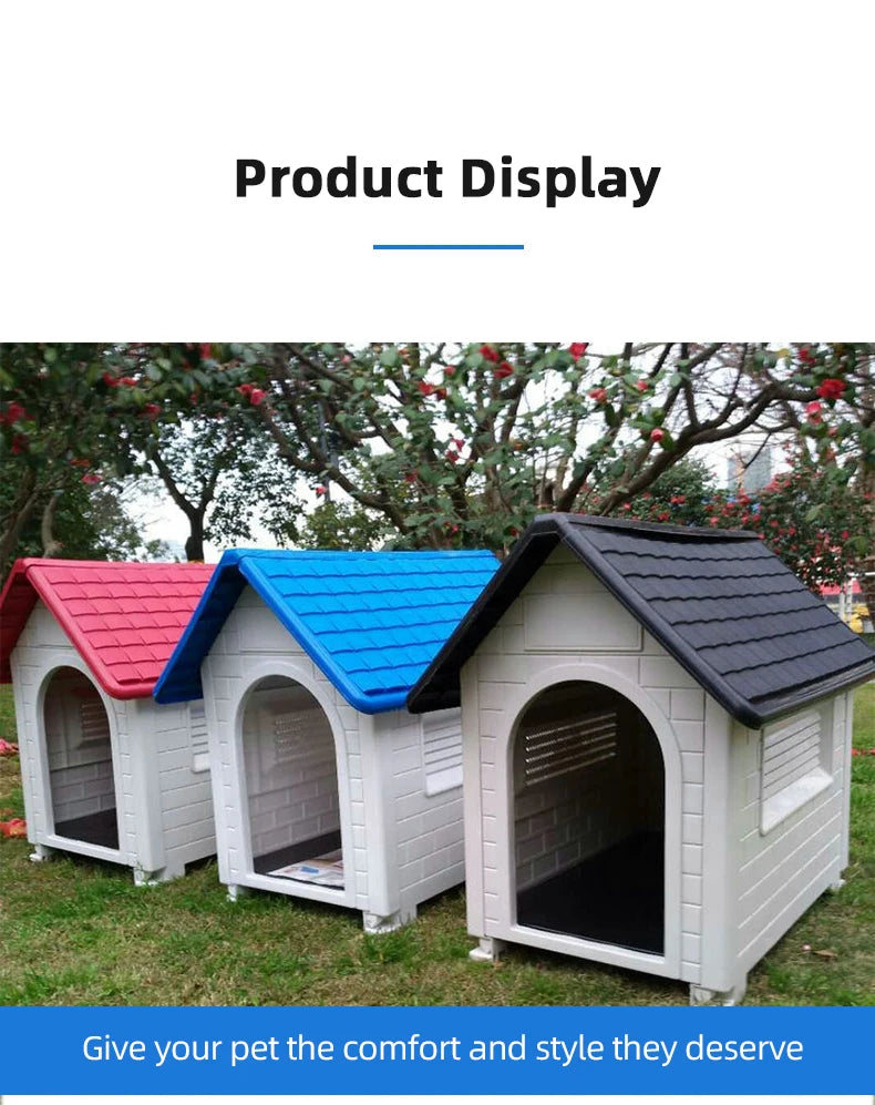 Foldable Waterproof Outdoor Plastic Dog House for Large Dogs