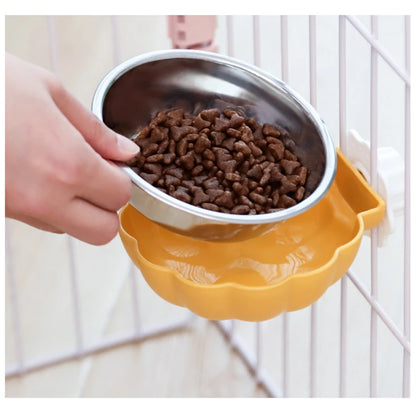 HOOPET Cat Bowl Food Bowl Hanging Stainless  Bowl Water Bowl Cat Cage Rice Bowl Pet Dog Cage Anti-overturning Dog Bowl