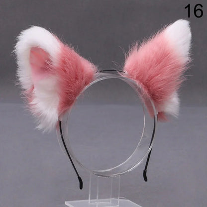 Fox Cat Ear Plush Hair Hoops Cosplay Fluffy Plush Hairband Headband Women Girl Masquerade Party Headwear Hair Accessories