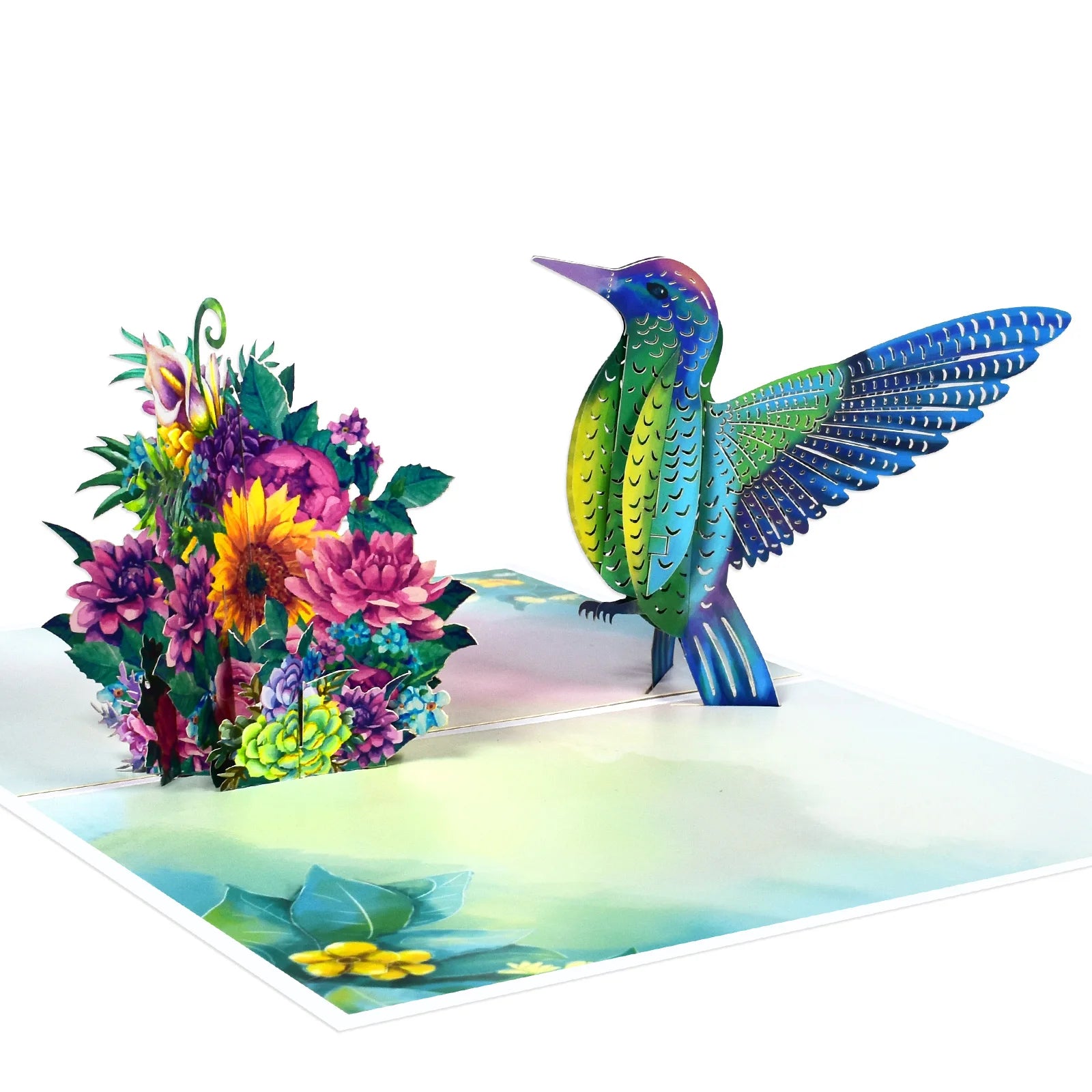 3D Pop Up Hummingbird Birthday Card with Envelope Animal Greeting Cards Handmade Gift Mothers Day Anniversary